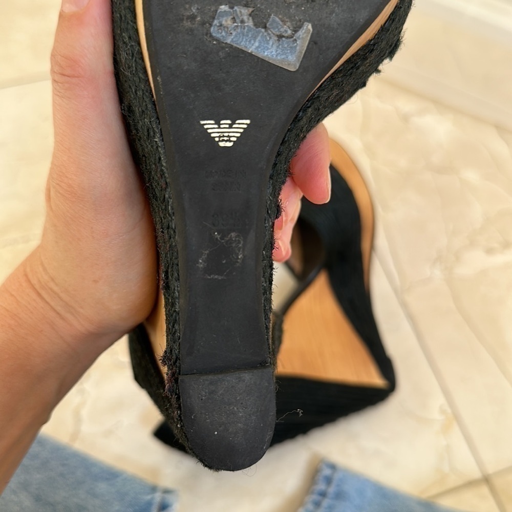 Emporia Armani wooden wedges. Black size 39 1/2​​​​​​​​​​​​​​​ - Picture 8 of 8
